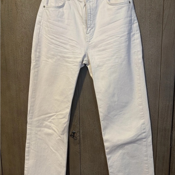 Reformation Abby High Rise ivory Straight Leg Jeans sz 26 - Picture 3 of 7